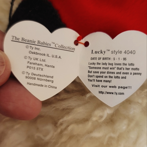 Ty Beanie Baby Lucky Ladybug BUDDY style 4040 Color Red/Black Size 6"X6" NWT - Picture 5 of 9